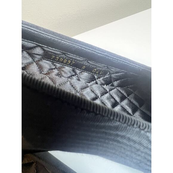 Authentic Men's Gucci Black Silk Grossgrain Bow Pointed Loafers 739937 New $890 - Picture 9 of 12